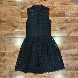 Elegant Black Eyelet Dress